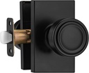 parro Black Door Knobs Interior,Passage Door Knob with Non-Locking for Hall & Closet,Keyless Pismo Doorknob