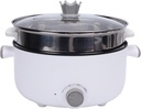 Hot Pot Electric, Electric Pot 3.6L Large Capacity Cooking Pot, 3 Layer Multifunctional Electric Cooker, Electric Hot Pot Ramen Cooker with Steam Basket (US Plug)
