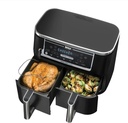Ninja 6-in-1 XL Dual Basket Air Fryer with Smart Temperature Control, 10 Qt Family Size Capacity – Independent Cooking Zones, Digital Precision Probe, Rapid Air Circulation & Touch Display