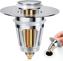 Universal Bathroom Sink Stopper, for 1.1-1.5 Inch Bullet Core Push Type Basin Pop Up Drain Filter, Bathtub Converter Sink Drain Strainer Plug No Overflow with Basket Hair Catcher