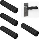 4Pcs Soft EVA Foam Door Knob Covers Anti-Static Safety Door Handle Glove Covers Anti-Static Knob Protector for Flat Square Doors Levers (Black)