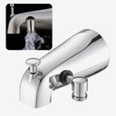 Tub Spout Diverter with Shower Hose Adapter Connection - Chrome Bath Faucet fit for 1/2" & 3/4" IPS Pipes | Easy Installation & Corrosion Resistant Design