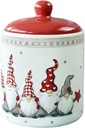 Christmas Cookie Jars Ceramic Gnome Candy Jar Tea Can with Lid for Christmas Decoration, Centerpieces, Bedroom