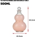 Chinese Style Gourd Glass Bottle - Empty Liquor/Decanter Bottle for Wine, Iced Tea, Juice, Milk Tea | Creative Decorative Pouring Vessel with Smooth Flow Spout (White, 500ml)