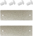 𝟐 𝐏𝐜𝐬 W10915651 W10120230 Microwave Waveguide Cover, 5-3/8 x 1-3/4 Inches | Silicone Bonded mica waveguide Cover | Fits Whirlpool Built-in microwaves, with 4 Pack Microwave Locking Button Rivet