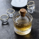 Japanese Sake Set, of 6 Pieces,Sake Warmer Set with 4 Sake Cups,Wine Glass Set for Warm/Cold Sake Service Traditional Hand Painted Sake Set