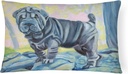 Caroline's Treasures 7333PW1216 Blue Shar Pei Canvas Fabric Decorative Pillow Machine Washable, Indoor Outdoor Decorative Pillow for Couch, Bed or Patio, 12HX16W