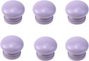 6Pcs Wood Door Knob, Colorful Cute Drawer Cabinet Knob Wood Round Mushroom Shape Knobs Furniture Cabinet Knobs Pull Handles for Cupboard Bedroom Home, 1 Inch (Purple)