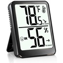 Room Thermometer Indoor Hygrometer Humidity Meter Gauge Digital Temperature and Humidity Sensor Monitor for Home Office House Pets Plants - AAA Battery Included