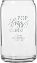Personalized Color Printed Beer Can Glass - Pop Fizz Clink - Silver - 12 pack