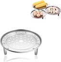 Stainless Steel Steamer Rack with Removable Legs - 8 Inch Round Steaming Tray for Vegetables, Dumplings, Seafood