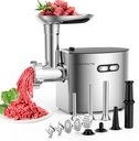 Electric Meat Grinder, Sausage Stuffer with 4 Size Sausage Tube, 2 Blades, 3 Size Plates, Kubbe Kit, 2600W Max, Meat Mincer Heavy Duty for Home Kitchen Use, Stainless Steel