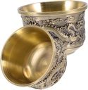 Ciieeo 2pcs Vintage Bronze Dragon and Phoenix Tea Cup Set Chinese Tea Mug for Home Decor