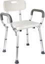 Shower Chair Seat for Senior up to 350lb Capacity with Padded Armrests for Bathtub Slip Resistant Shower Seat Adjustable Height Shower Chair