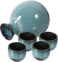 Hemoton 1set Beautiful Japanese Style Sake Sake Pot Random Color Cups Smooth Frosted Safe and Comfortable to Use for Serving