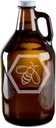 Awesome Buzzing Bumble Bee Hand-Made Etched Glass Beer Growler 64 oz
