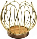 Elegant Wire Coffee Stand with Wood Bottom Mug Designed Pods Holder for Countertop Display