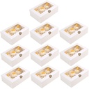 10pcs White Cardboard Cupcake Boxes Inserts for Muffins and Cookies Cavity Dessert Holders for Parties and Home Baking