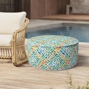 Outdoor Inflatable Stool Ottoman, All Weather Portable Footrest Stool, Furniture Stool Ottomans for Home Garden Beach, D31”xH14”, Acapa Opal Geometric