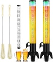 2pcs Beer Giraffe Dispenser, 100oz/3.2 qt Mimosa Tower Dispenser with Ice Tube and LED Light, 3L Tabletop Drink Tower Dispenser for Beer, Margarita, Liquor, Beverage