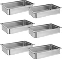 Garvee 6 Pack Steam Table Pan Full Size Hotel Pan, [NSF Certified] Catering Food Pan Commercial Stainless Steel 4 in Deep Anti-Jamming