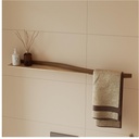 Towel Holder with Shelf, Wall Mounted Floating Handtowel Drying Rack Modern Style, Horizontal Bathroom Organizer (Walnut)