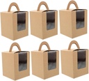 Cabilock 1set Cake Dessert Box Muffin Tart Packing Handle Easy to Carry for Bakeshop