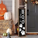 Halloween Boo Porch Sign Decor for Welcome Front Door Rustic Tall Welcome sign for Front Porch Standing Farmhouse Door Porch Decoration 31.5"H