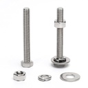 (20 Sets) 1/4-20 x 2-1/2" Hex Head Screw Bolt, Nuts, Flat Washer & Spring Lock Washers, 18-8 (304) Stainless Steel, Fully Threaded, by Skvltvfyt
