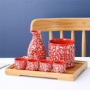 Red Ceramic Hot Wine Pot Warm Wine Ware Small Wine Ware Japanese Wine Pot Wine Cup Household Wine Cup