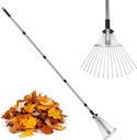 Adjustable Metal-Leaf Rake with Telescopic Handle - Lawn & Garden Tool for Grass, Leaves & Shrubs - Heavy Duty Yard Rake for Adults, Women & Kids