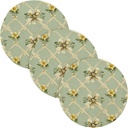 3 Pcs Nonslip Trivet for Crock Pot 15in Absorb Water Hot Pan Holder Modern Farmhouse Decor Porta platos para mesa Vintage Bows Flowers Shapes Green Yellow