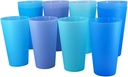 32-ounce Cups, BPA-free Plastic Tumblers Reusable Dishwasher Safe Set of 12 in 4 Assorted Colors Large Drinking Glasses