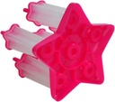 Cell Five-pointed Star Shaped Ice Cream Mold with Base Food-grade PP Reusable Ice Lolly Maker for Healthy Chilled Treats Rosy Color DIY Juice Yogurt Treats