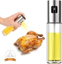 Olive Oil Sprayer for Cooking Oil Spritzer Mister for Air Fryer Canola Vinegar Vegetable Oil Portable Mini Bottle Kitchen Gadgets for BBQ/Pan/Salads/Baking (1 Silver Pack)