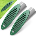 4 Inch Angled Slope Drainage Pipe, 2PCS Angled Drainage Grate Yard Drain Emitter for Pump Discharge/Downspout Extensions (2, Green)