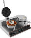 Commercial Waffle Maker,Double Adjustable Time and Temperature Electric Waffle Machine,2400W Non-stick Electric Chaffle Maker for Restaurants,Kiosks, Canteens