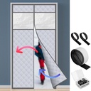 Visible Magnetic Thermal Insulated Door Curtain- Fits 36" x 80" Door Soundproof Windproof Insulation Doorway Curtain with Window- Automatic Closing Door Screen Cover for Keeping Warm in Winter