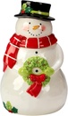 Unknown1 Holiday Magic Snowman 78 Oz. 3-d Cookie Jar Multi Color Red White Garden