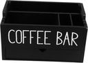 Wood Coffee Station Organizer with Drawer Bar Storage for Tea Bags Stylish Countertop Decor for Home Office