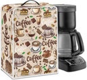 Coffee Maker Covers Coffee Print Dust Cover for Coffee Maker Blender Mixer Juice Machine with Top Handle Protect Covers for Decoration Dust Proof Washable Covers