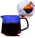 18.6OZ Glass Coffee Carafe, Manual Pour Over Coffee Beaker Colored Glass Coffee Server Pot High Borosilicate Glass Decanter for Espresso Coffee Juice Tea Water Blue