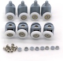 Shower Door Rollers, Set of 8 Single Shower Door Runners/Wheels/Pulleys/Guides 23mm Diameter Home Bathroom DIY Replacement Parts(4 Upper Rollers and 4 Bottom Rollers)