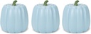 Nat & Jules Pumpkin Shaped 6 x 6 Inch Ceramic Storage Canisters: Perfect for Halloween, Thanksgiving and Indoor Fall Table Décor & Centerpieces - Set of 3, Powder Blue