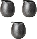 Set of 3 Silver Black Cold Sake [3.0 x 3.5 inches (7.5 x 8.8 cm) | Setomonohonpo
