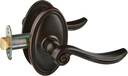 Oval Rosette Set with Elan Levers Left Hand Privacy in Oil Rubbed Bronze. Doorsets.