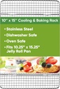 Spring Chef 10 x 15 Inch Stainless Steel Cooling Rack for Cooking & Baking - Heavy Duty Cookie Cooling Rack for Kitchen - Oven Safe - Fits Jelly Roll Pan - Dishwasher Safe