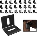 Table Top Fasteners, SEPTCITY 24PCS Adjustable Corner Brackets for Wood, Heavy Duty Right Angle L Brackets for Shelves Desk and Chairs, Tabletop Connectors for Repairing Furniture