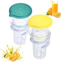 2025 New Screw-Top Lemon Squeezer, Mini Portable Manual Juicer Handheld, Hand Juicer Lemon Press Tool for Lemons Oranges, Citrus Fruit Squeezer for Kitchen Travel Picnic (Yellow + Green)