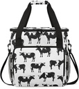 Cute Cow Travel Coffee Maker Carrying Bag, Large Organizer Storage Tote Bag Insulated Reusable Cooler Grocery Bags